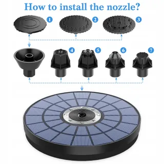 AMZTIME Kleurrijke Solar Fontein 5.5W Tuin Vijver Vogelbad — miniatuur 7