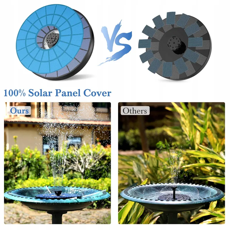 AMZTIME Kleurrijke Solar Fontein 5.5W Tuin Vijver Vogelbad — foto 3