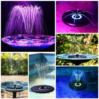 AMZTIME Kleurrijke Solar Fontein 5.5W Tuin Vijver Vogelbad — miniatuur 8