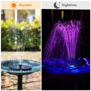 AMZTIME Kleurrijke Solar Fontein 5.5W Tuin Vijver Vogelbad — miniatuur 2