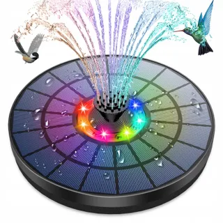 AMZTIME Kleurrijke Solar Fontein 5.5W Tuin Vijver Vogelbad — miniatuur 1
