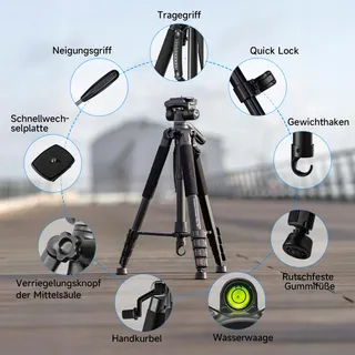 ROLLEI Reisstatief 188cm Lichtgewicht Compact Aluminium Kogelkop — miniatuur 4