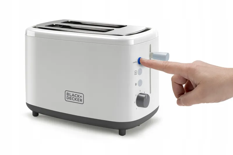 BLACK+DECKER Broodrooster 820W 2 Sleuven 7 Standen Wit — foto 7