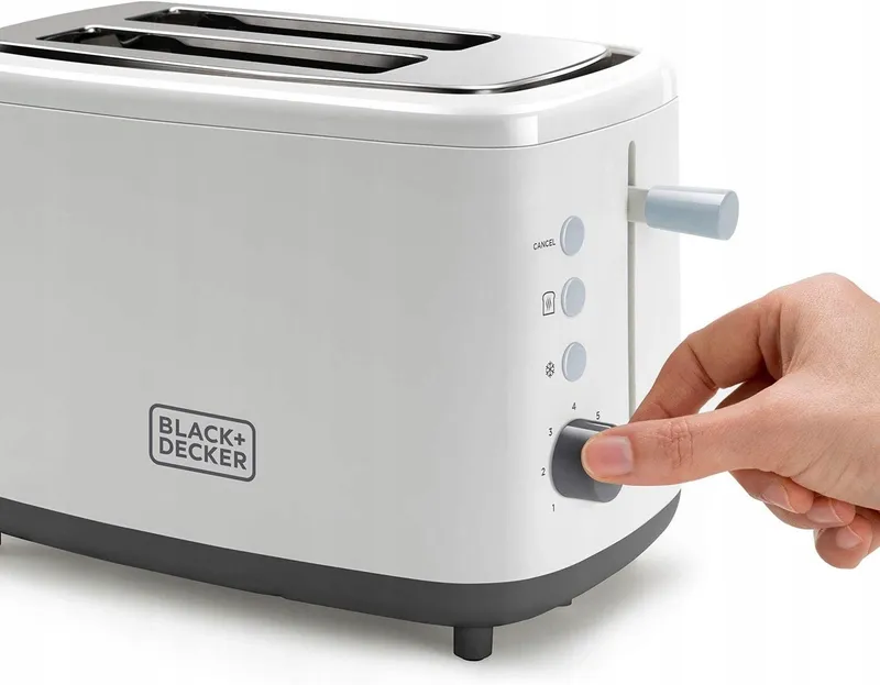 BLACK+DECKER Broodrooster 820W 2 Sleuven 7 Standen Wit — foto 14