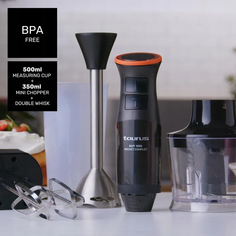 TAURUS BAPI 1200 Staafmixer 1200W Turbo RVS Messen — foto 6