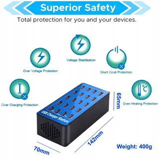 BALABAXER Laadstation 20 Poorten 100W 20A Voor Apparaten — miniatuur 2