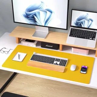 AOTHIA Bureau-onderlegger Antislip Suede PU-leer 80x40cm Beige — miniatuur 8