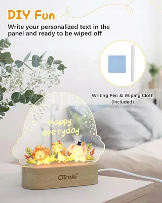 OTRAKI Nachtlampje Kinderen Gepersonaliseerd Wolk Dierenmotief — miniatuur 7