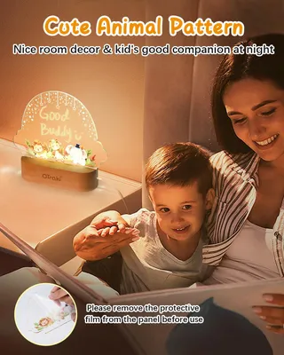 OTRAKI Nachtlampje Kinderen Gepersonaliseerd Wolk Dierenmotief — miniatuur 3