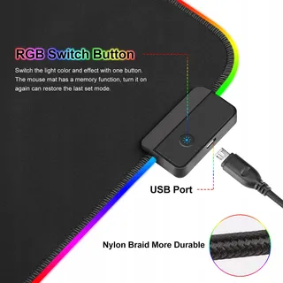 REALKY Gaming Muismat XXL 800x300mm 7 LED Kleuren — miniatuur 5