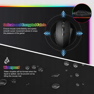 REALKY Gaming Muismat XXL 800x300mm 7 LED Kleuren — miniatuur 6