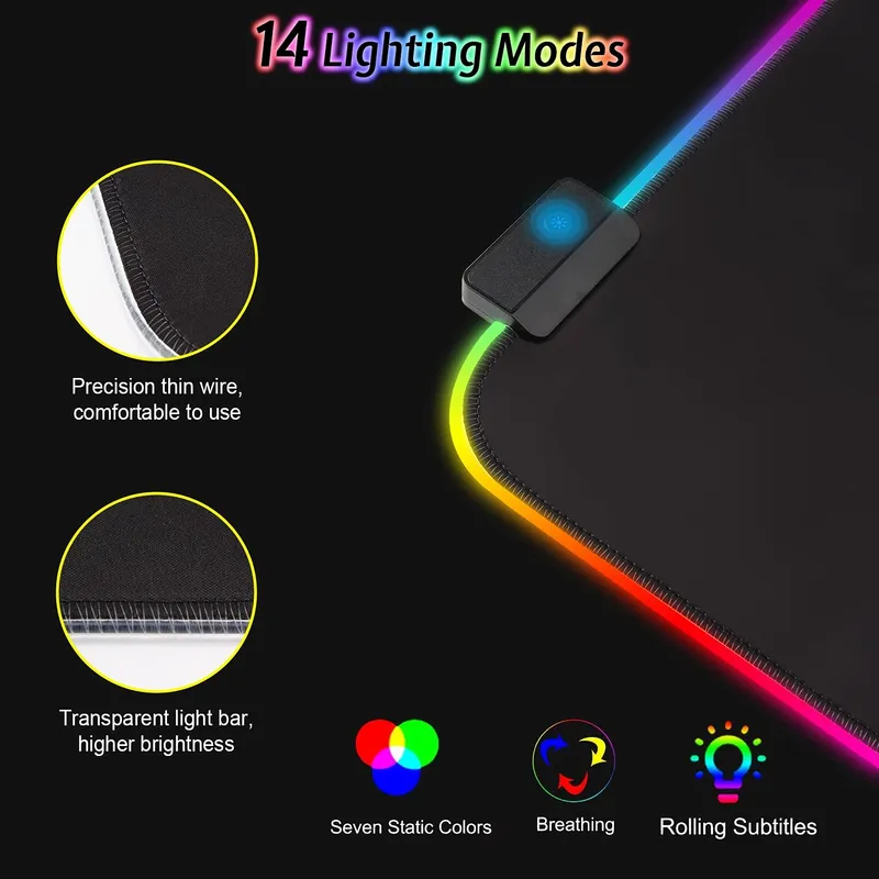REALKY Gaming Muismat XXL 800x300mm 7 LED Kleuren — foto 3