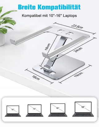 BABACOM Laptopstandaard Verstelbaar Aluminium 10-16 Inch — miniatuur 5