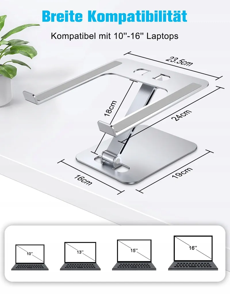 BABACOM Laptopstandaard Verstelbaar Aluminium 10-16 Inch — foto 5