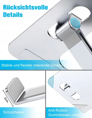 BABACOM Laptopstandaard Verstelbaar Aluminium 10-16 Inch — miniatuur 6