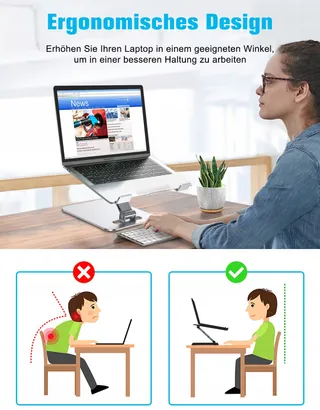 BABACOM Laptopstandaard Verstelbaar Aluminium 10-16 Inch — miniatuur 2