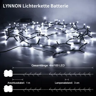 LYNNON 2x100 LED Lichtketting Wit Buiten Waterdicht Afstandsbediening — miniatuur 5