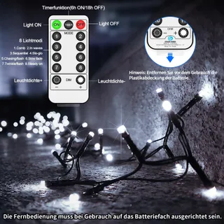 LYNNON 2x100 LED Lichtketting Wit Buiten Waterdicht Afstandsbediening — miniatuur 3