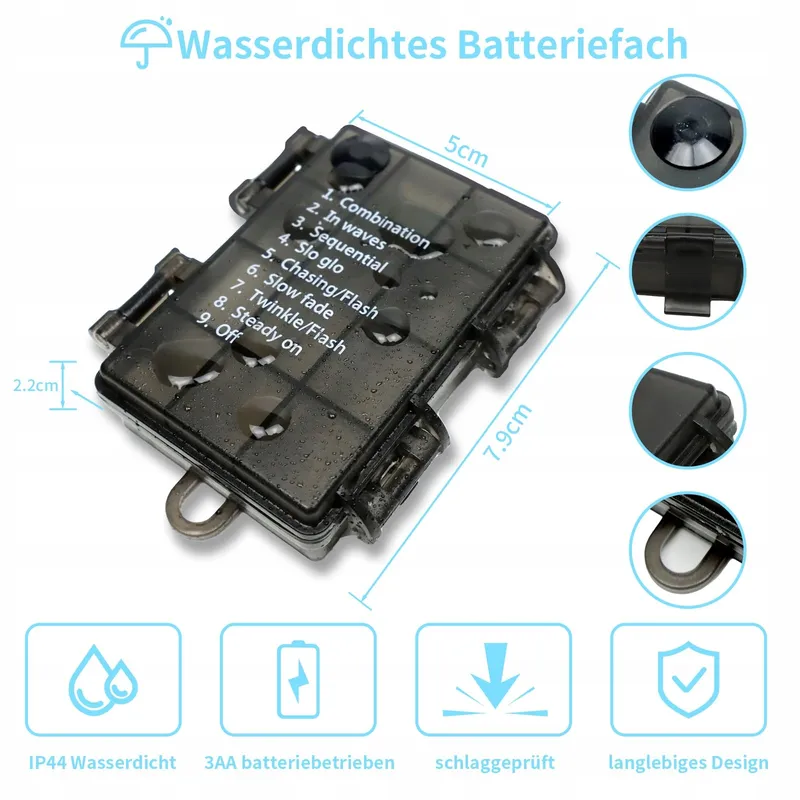 LYNNON 2x100 LED Lichtketting Wit Buiten Waterdicht Afstandsbediening — foto 4