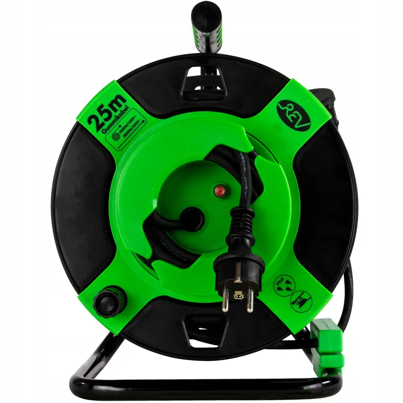REV Kabelhaspel EX 25m Buiten IP44 3000W Groen — foto 2