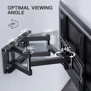 PERLESMITH TV Muurbeugel Draaibaar 26-65 Inch 45kg VESA 400x400 — miniatuur 3
