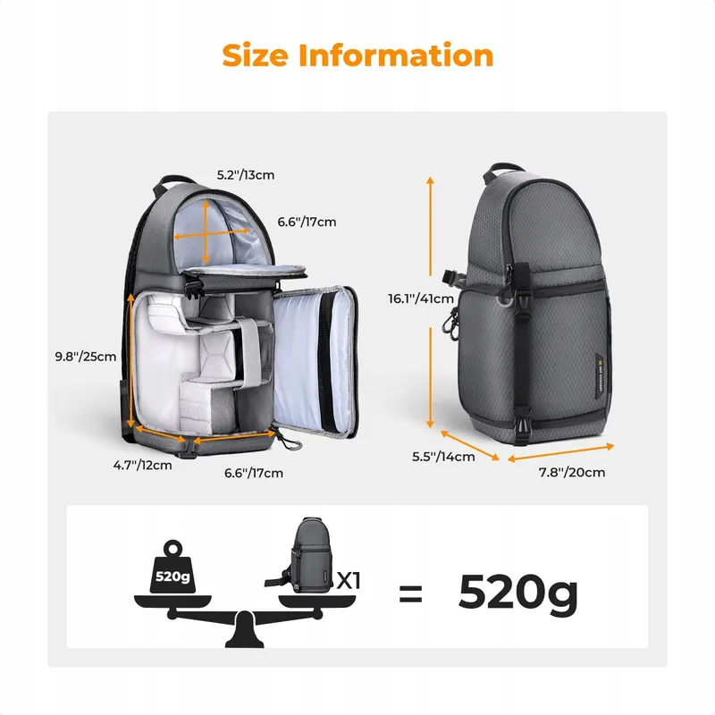 K&F KONZEPT Camera Schoudertas Crossbody DSLR Fotografie — foto 5