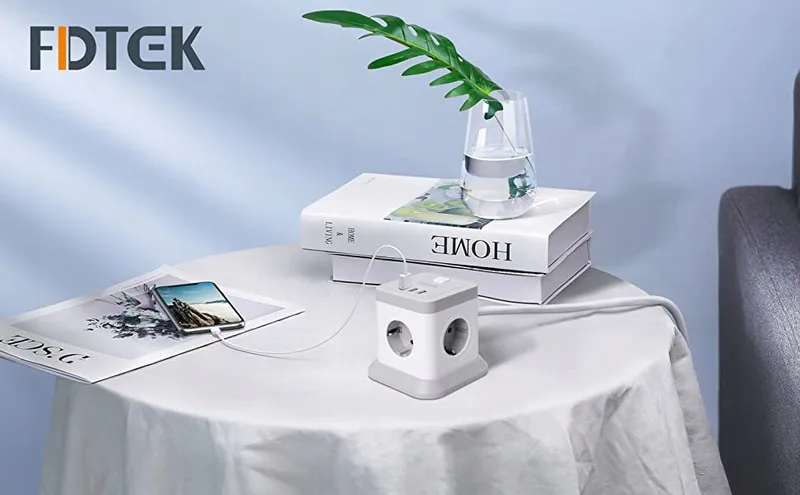 FDTEK Stekkerdoos 7-in-1 met USB voor Kantoor — foto 8