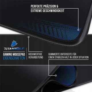 CSL Titanwolf XXL Gaming Muismat 900x400mm Zwart — miniatuur 3