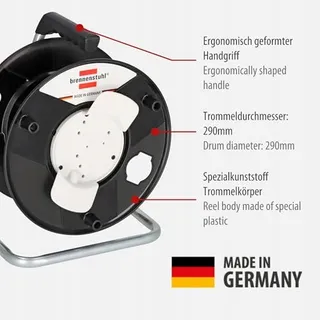 BRENNENSTUHL Garant Lege Kabelhaspel Speciaal Kunststof Duitsland Zwart — miniatuur 4