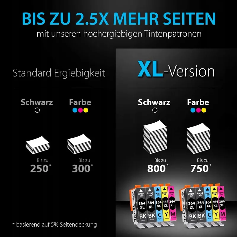 SMART INK Inktset HP 364XL 10 Stuks Photosmart OfficeJet — foto 5