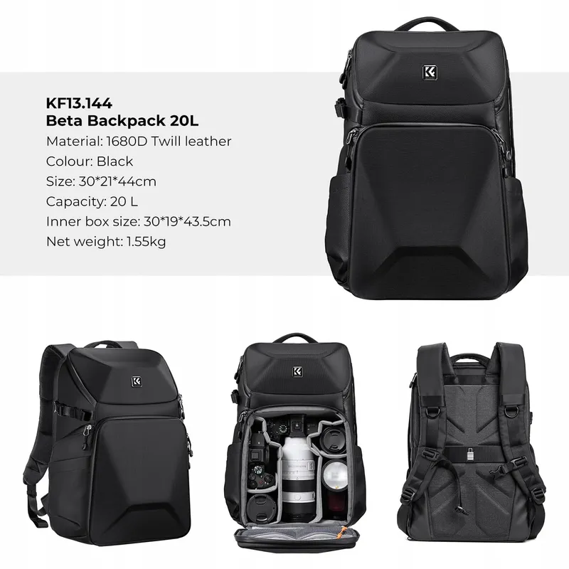 K&F CONCEPT Camerarugzak Waterdicht Multifunctioneel 20L DSLR — foto 8