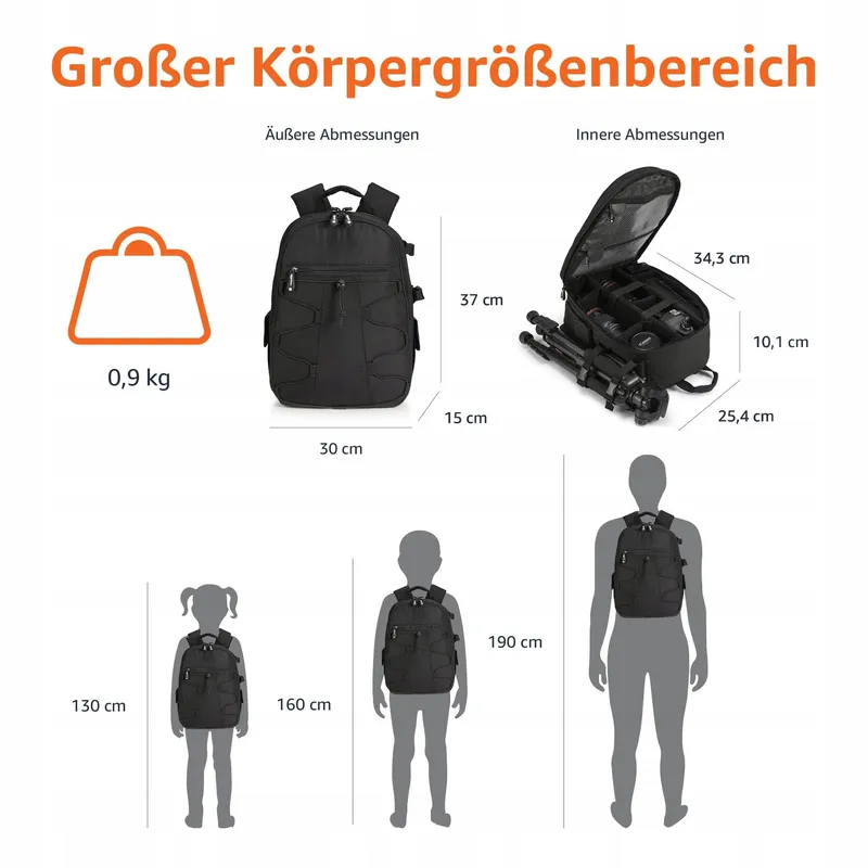 AMAZON BASICS Camerarugzak DSLR Waterdicht Schokbestendig — foto 4