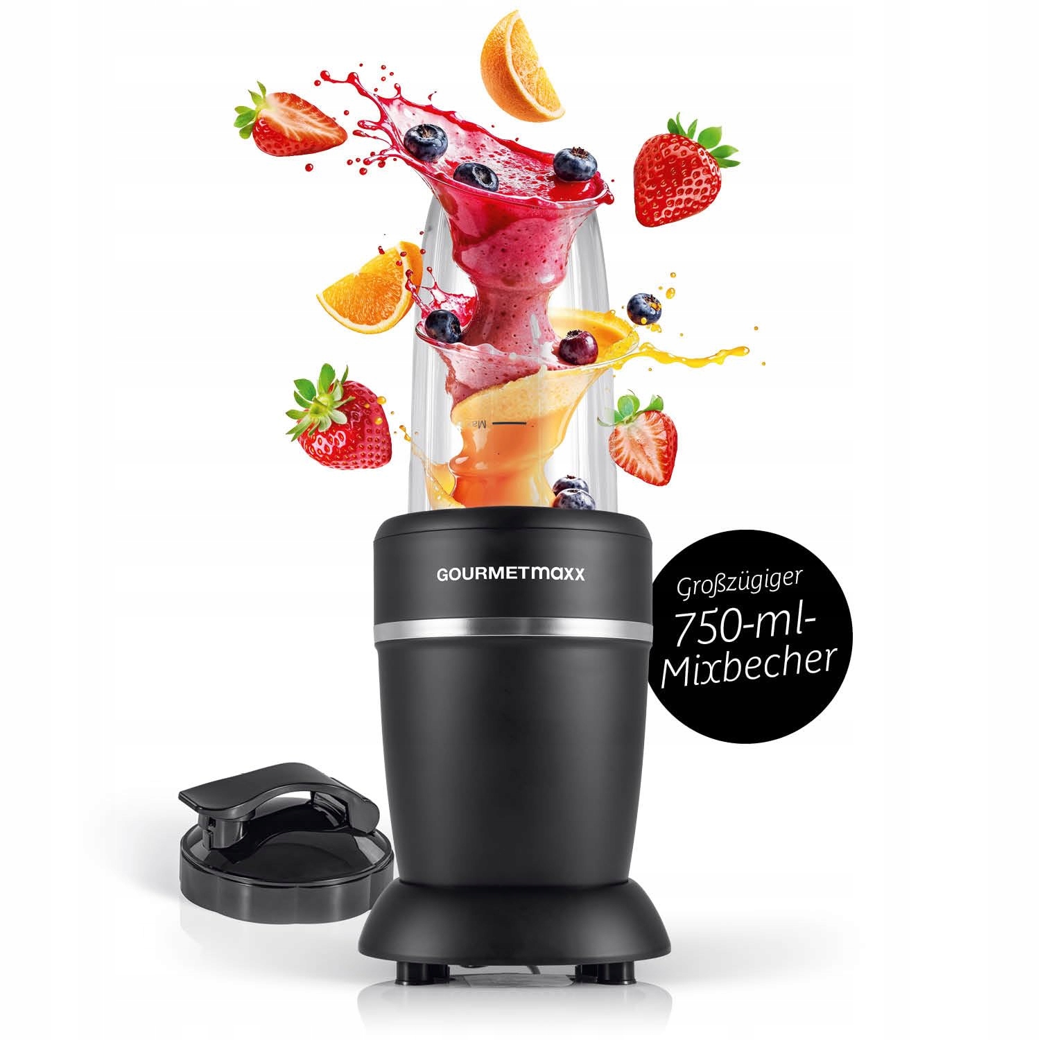 GOURMETMAXX Blender & Smoothie Maker 4-delig Zwart 1000W