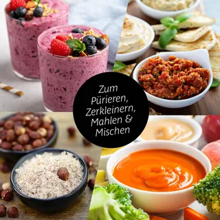 GOURMETMAXX Blender & Smoothie Maker 4-delig Zwart 1000W — miniatuur 8