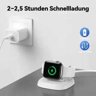LVFAN Apple Watch Oplader USB-C Magnetisch Wit — miniatuur 2