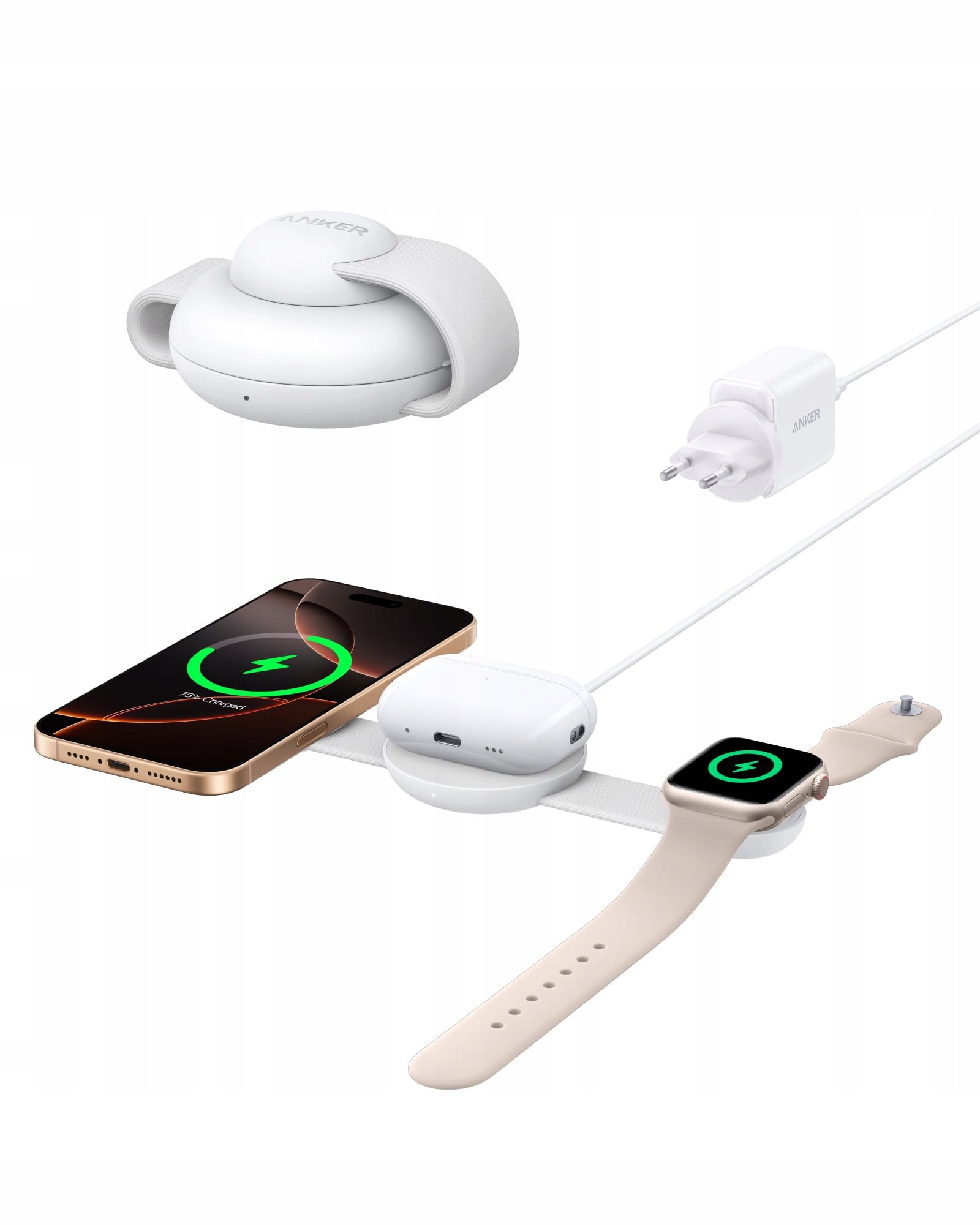 ANKER MagGo 3-in-1 Draadloos Laadstation iPhone AirPods Watch