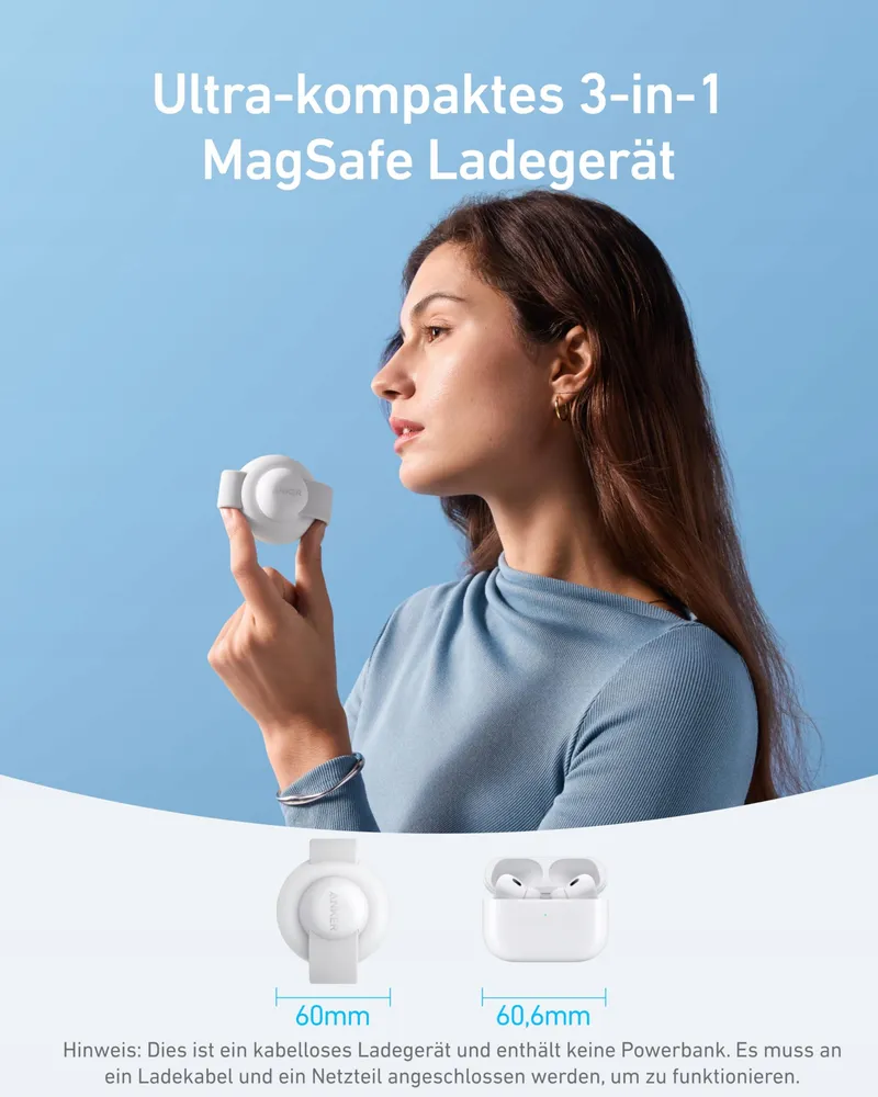 ANKER MagGo 3-in-1 Draadloos Laadstation iPhone AirPods Watch — foto 2