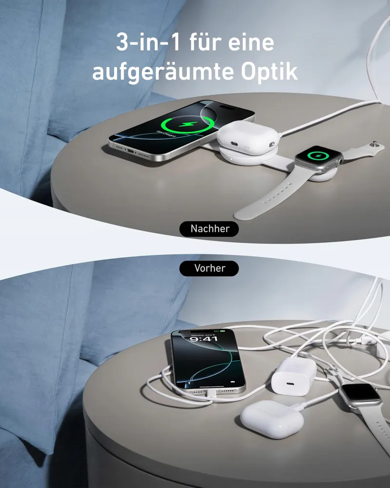 ANKER MagGo 3-in-1 Draadloos Laadstation iPhone AirPods Watch — foto 5