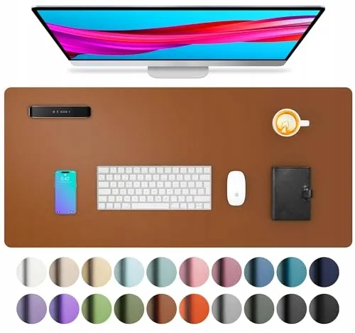 AOTHIA Bureau-onderlegger Leer Antislip 80x40cm Bruin — foto 1