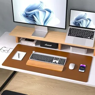 AOTHIA Bureau-onderlegger Leer Antislip 80x40cm Bruin — miniatuur 8