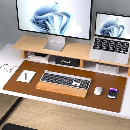 AOTHIA Bureau-onderlegger Leer Antislip 80x40cm Bruin — foto 8
