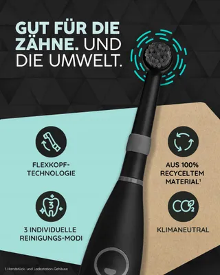 HAPPYBRUSH Eco R2 Elektrische Tandenborstel Accu 3 Opzetborstels — miniatuur 4