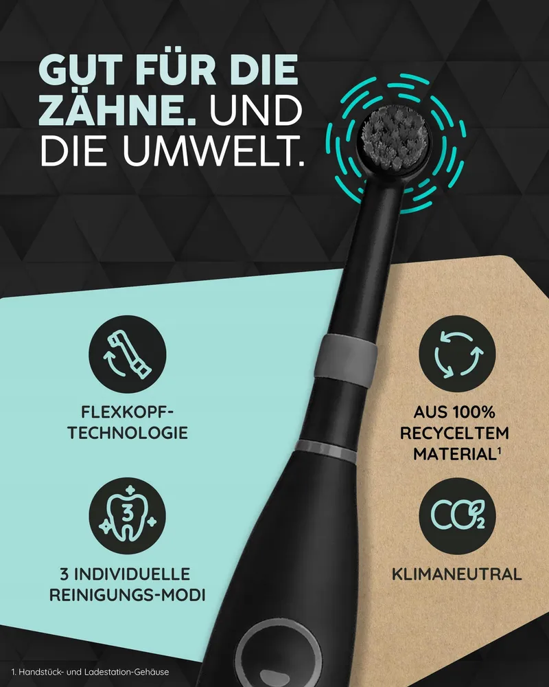 HAPPYBRUSH Eco R2 Elektrische Tandenborstel Accu 3 Opzetborstels — foto 4