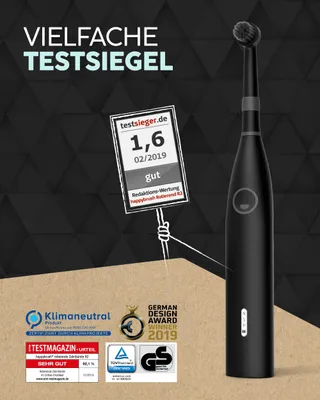 HAPPYBRUSH Eco R2 Elektrische Tandenborstel Accu 3 Opzetborstels — miniatuur 2