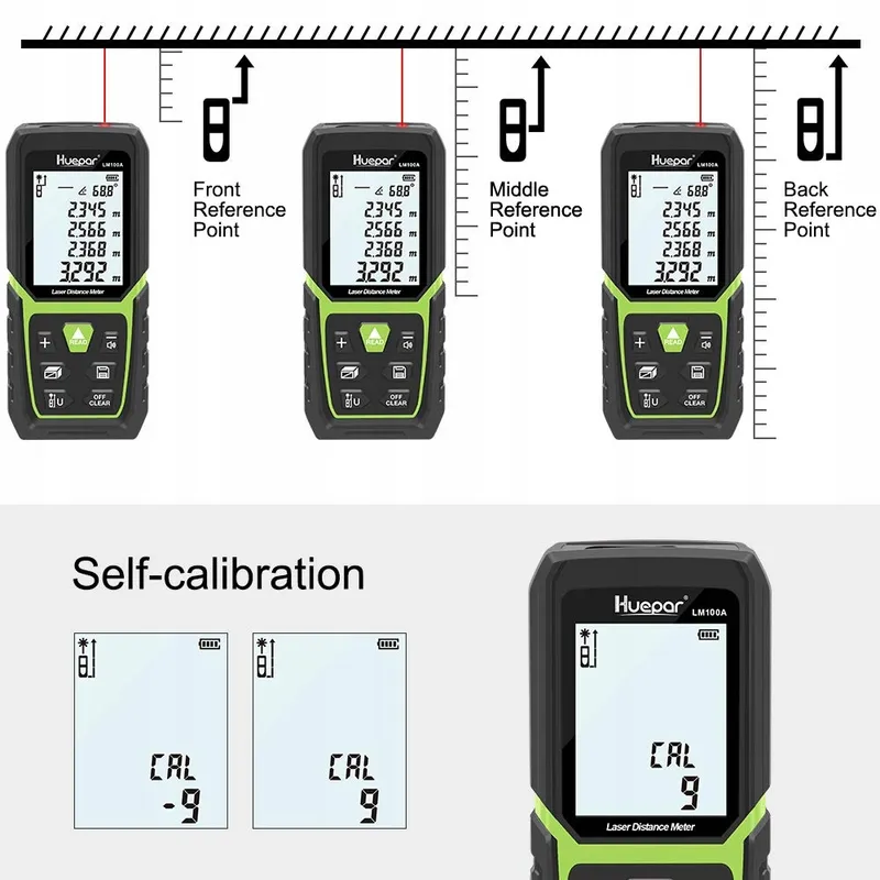HUEPAR Laserafstandsmeter 100M Li-Ion LCD Pythagoras LM100A — foto 8