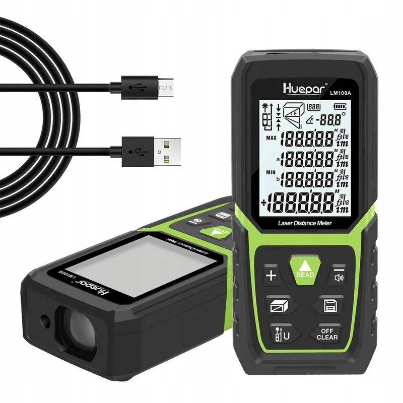 HUEPAR Laserafstandsmeter 100M Li-Ion LCD Pythagoras LM100A — foto 2