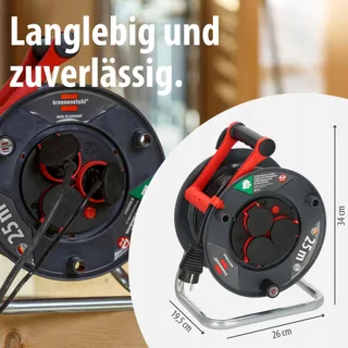 BRENNENSTUHL Garant V2 Kabelhaspel 25m Buiten 3 Stopcontacten IP44