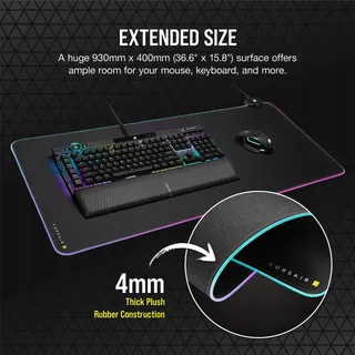 CORSAIR MM700 RGB Gaming Muismat 930x400mm 2 USB-Poorten — miniatuur 6