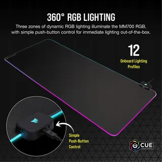 CORSAIR MM700 RGB Gaming Muismat 930x400mm 2 USB-Poorten — miniatuur 5