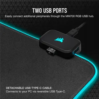 CORSAIR MM700 RGB Gaming Muismat 930x400mm 2 USB-Poorten — miniatuur 7